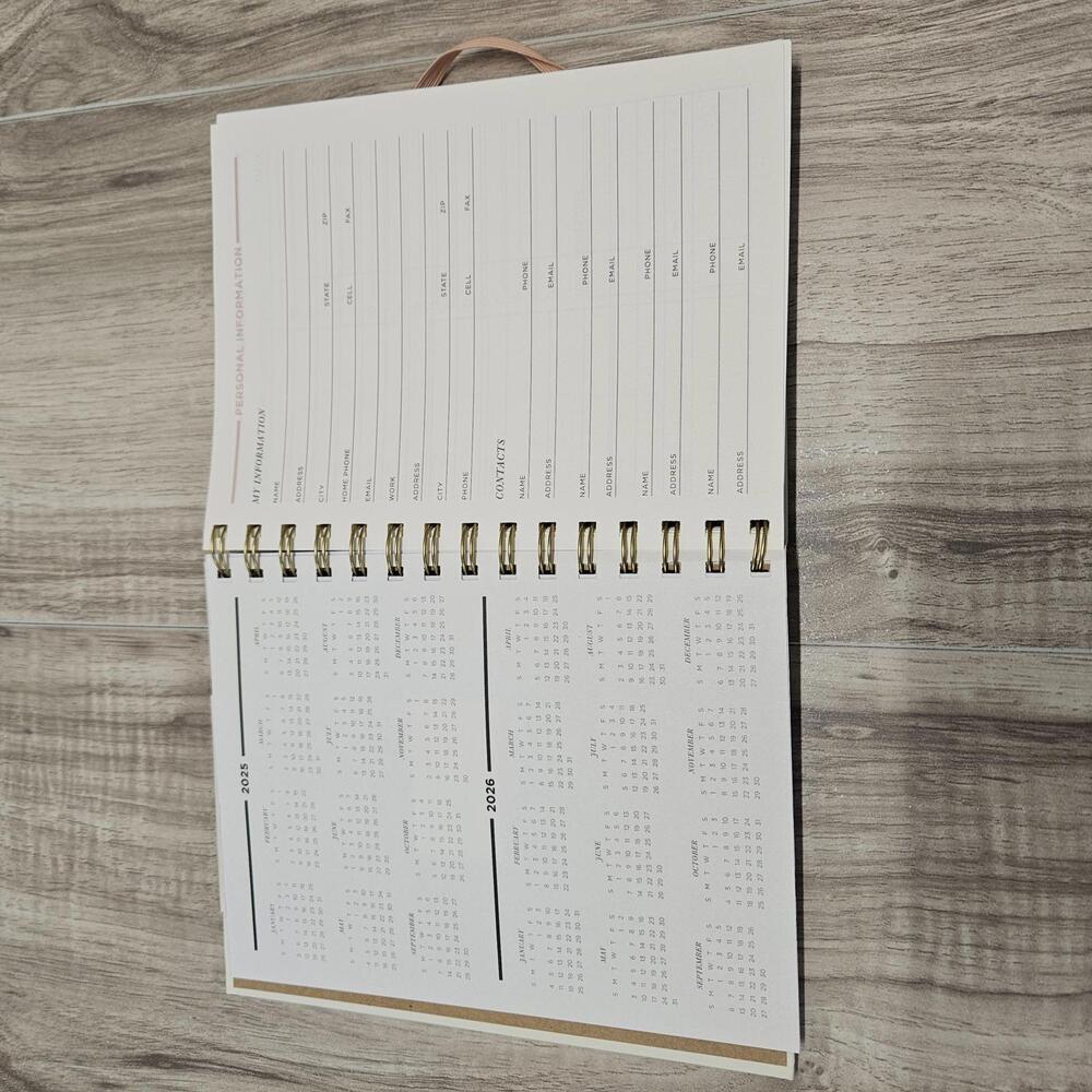 New Lot 2Threshold Floral Spiral Planner with Stickers - Set of 2 - Picture 4 of 6